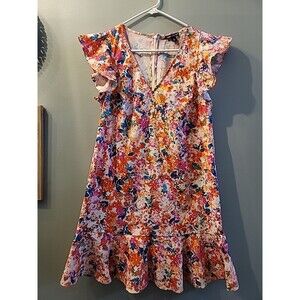 J Crew Mercantile Floral Printed Ruffle Dress Flutter Sleeve Spring Size 6 NWT